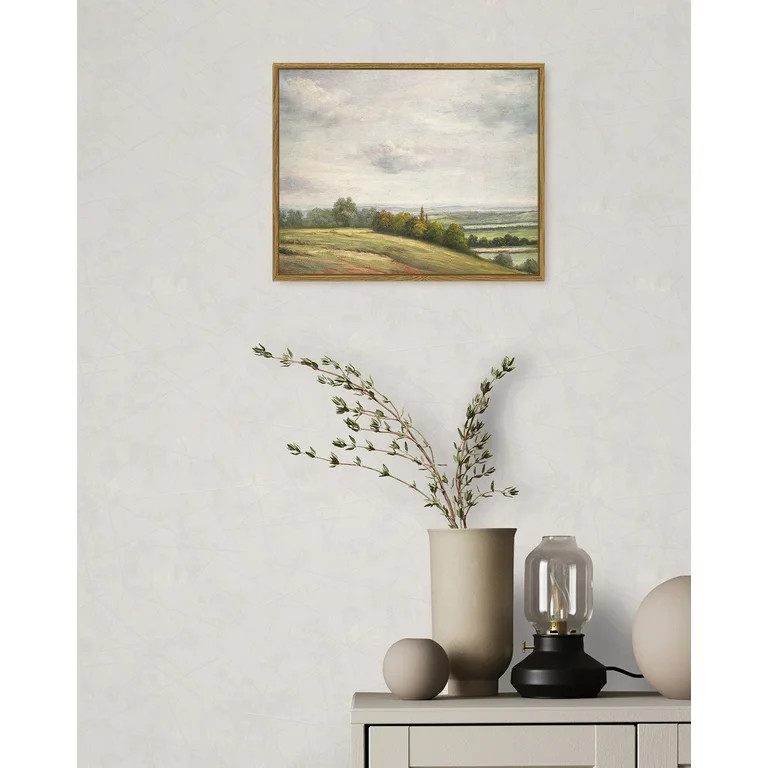 Drsoum Landscape Canvas Vintage Classical Framed Paints 11x14in White Clouds Over Vast Grassland ... | Walmart (US)