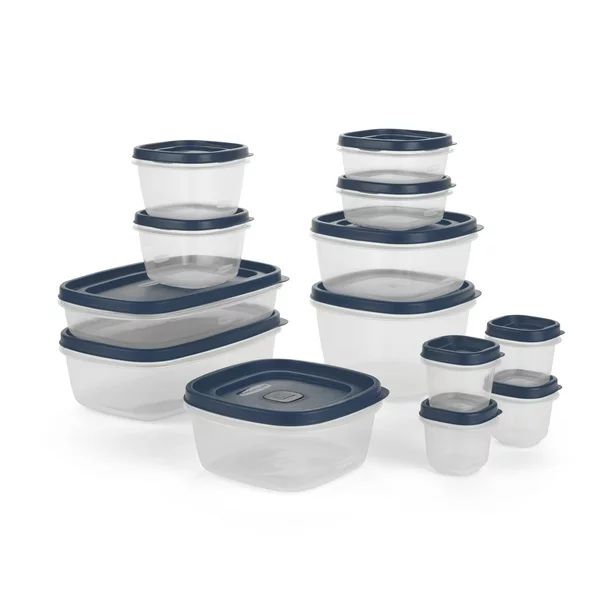 Rubbermaid EasyFindLids Variety Set of 13 Vented Plastic Food Storage Containers with Navy Lids (... | Walmart (US)