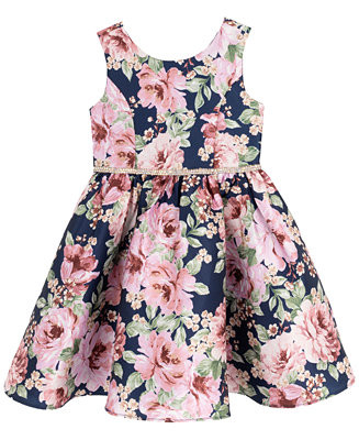 Rare Editions Toddler and Little Girls Mikado Printed Fit and Flare Dress - Macy's | Macy's