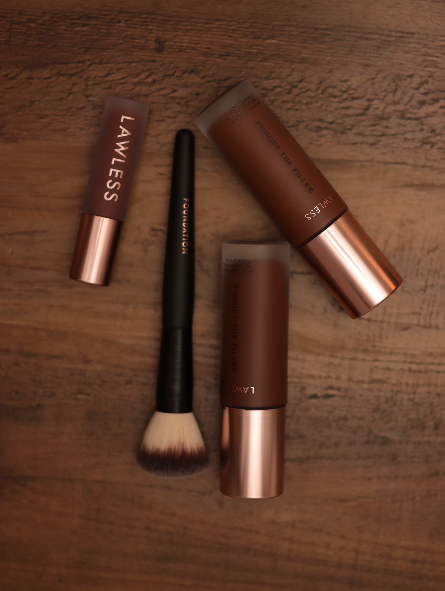 Lawless Forget the Filler Foundation in the shade 30D is my girl! Makes my skin look plump, blurred and even. Love the coverage AND the finish! 