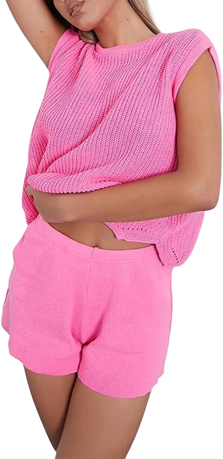 CHAUKAREAUL 2 Piece Knitted Skirt Set for Women Sleeveless Y2k Cami Tank Crop Top Crochet Floral ... | Amazon (US)