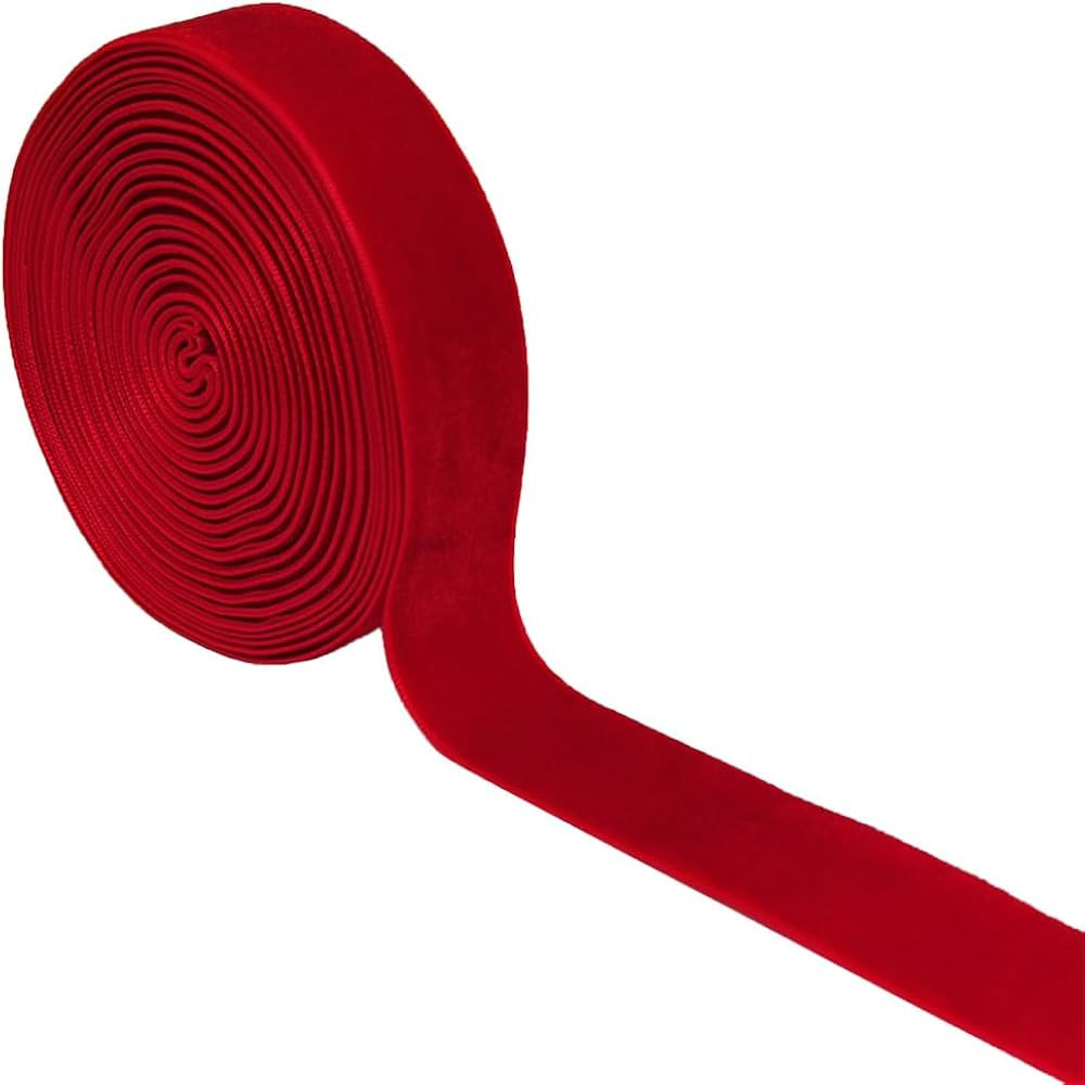 Wedding Christmas Valentin's Day Gift Box DIY Craft Decor Velvet Ribbon (Red, 1''x6Yards) | Amazon (US)