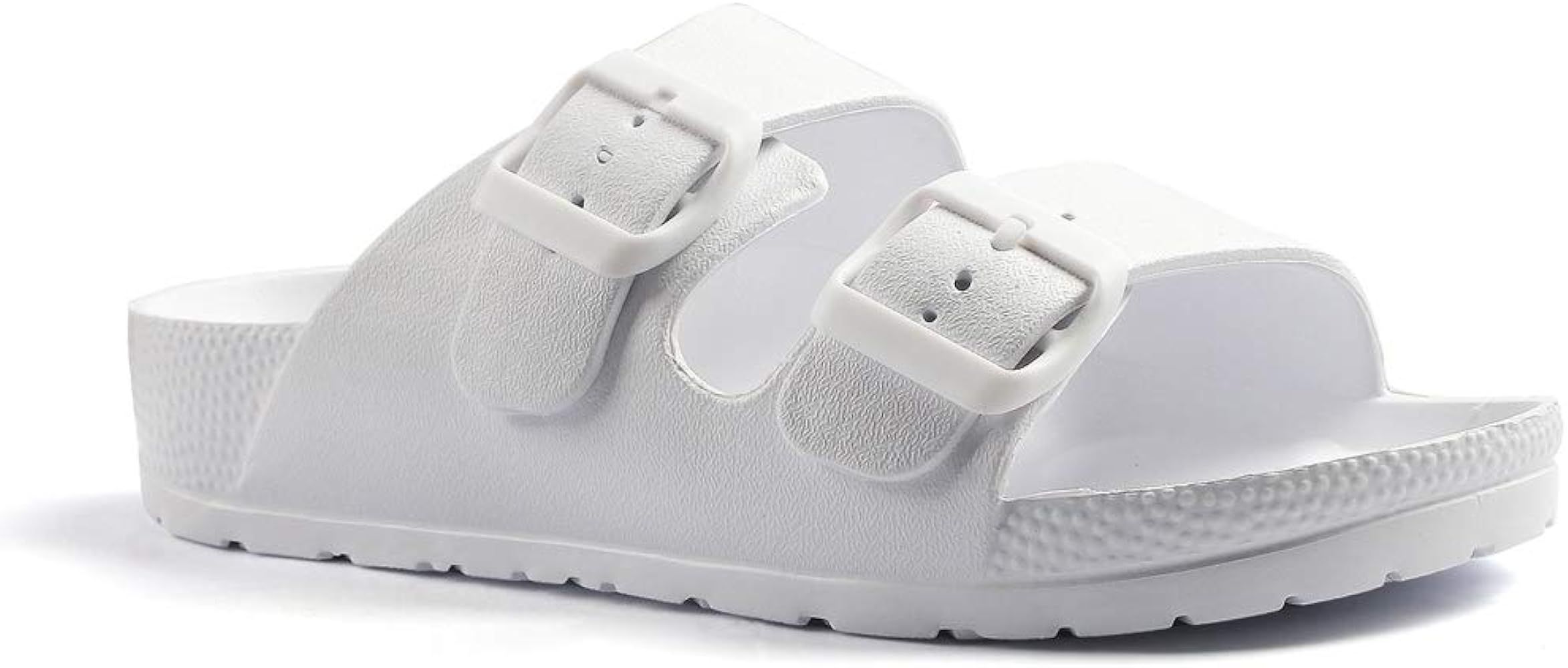 Qtdstz Women's Comfort Slides Double Buckle Adjustable EVA Flat Sandals | Amazon (US)