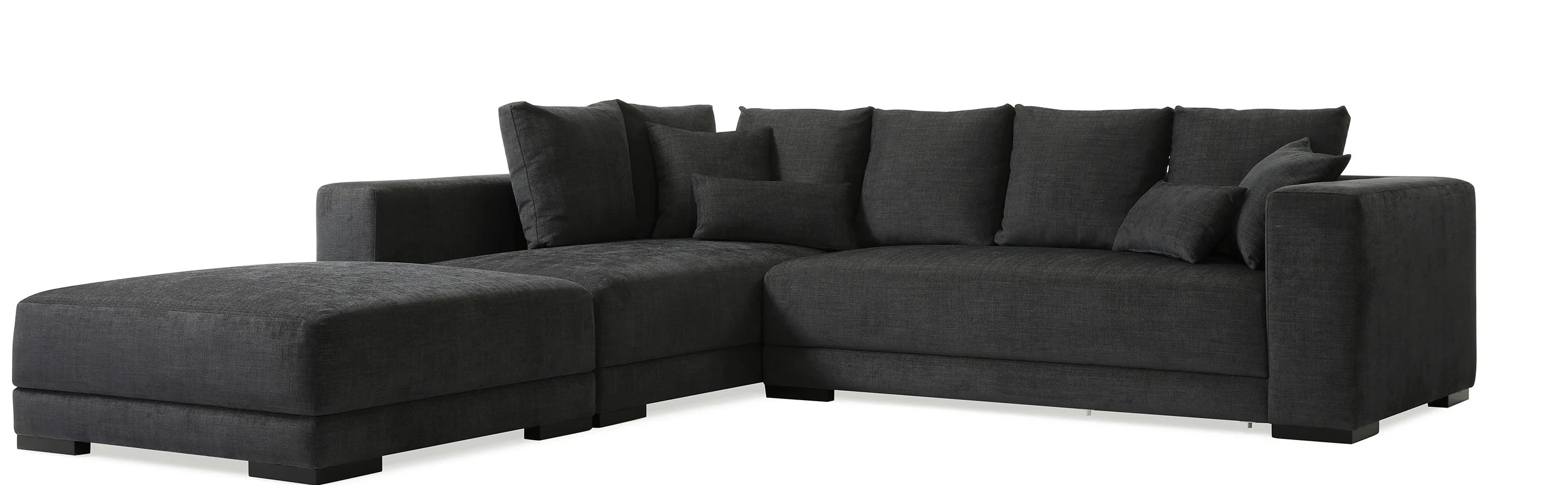 Brammer 119.6" Wide Chenille Left Hand Facing Corner Sectional with Ottoman | Wayfair North America