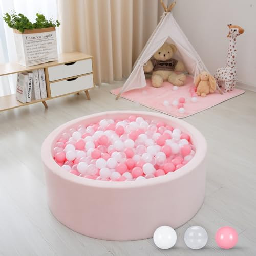 Heopeis Soft Plastic Ball Pit Balls, 100pcs Plastic Toy Balls for Kids, Crush Proof Stress Balls for Baby Toddler Birthday Party, Ball Pit Play Tent, Baby Kiddie Pool Water Toys, Party Decoration | Amazon (US)