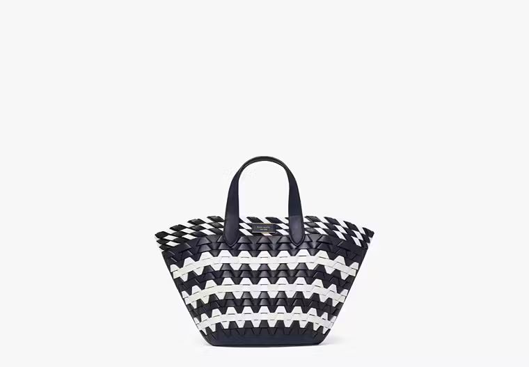 Zigzag Woven Leather Small Tote | Kate Spade (US)