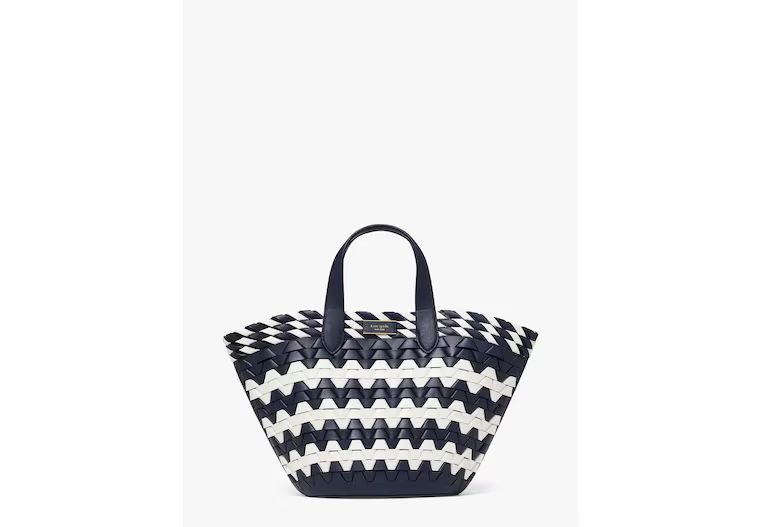 Zigzag Woven Leather Small Tote | Kate Spade (US)