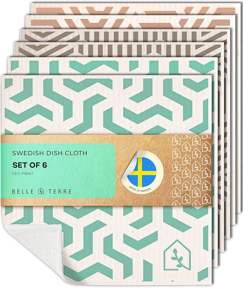 Swedish Dish Cloths for Kitchen - Reusable Dishcloths for Washing Dishes - Each Cellulose Dish Cl... | Amazon (US)