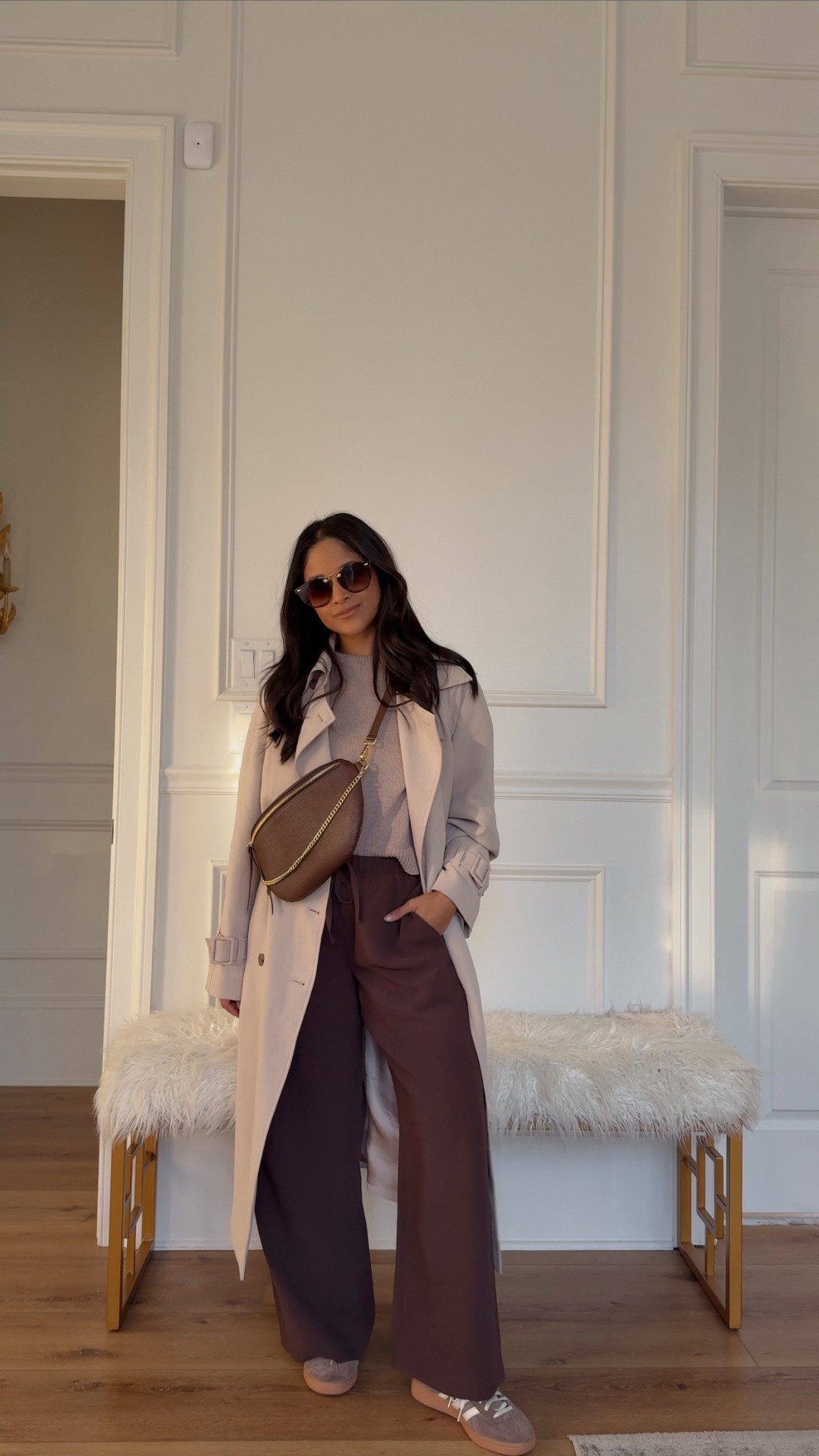 Obsessed with this crepette fabric from @aritzia! Both my pants and trench coat are wrinkle resistant. My pants come in a ton of different colors and I got these hemmed to be able to wear with sneakers and flats. Currently on sale too! 
Take 20% OFF my Beck sling bag with code: HAUTE20

#slingbag #aritzia #crepettepants 


#LTKSaleAlert