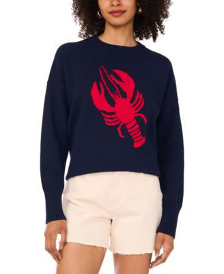 Vince Camuto Women's Cotton Lobster Crewneck Sweater - Macy's | Macy's