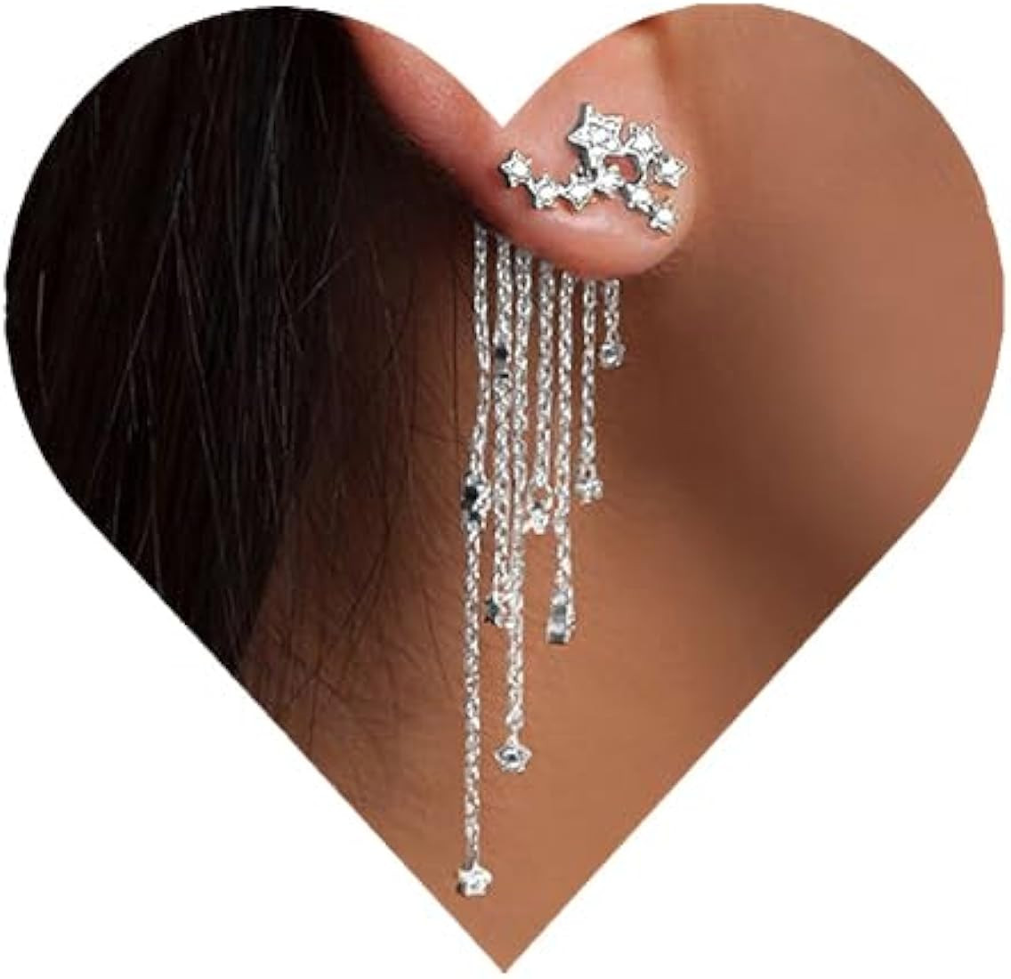 Girlssory Shining Stars Tassel Earrings Hanging Exquisite Earrings for Women and Girls | Amazon (US)
