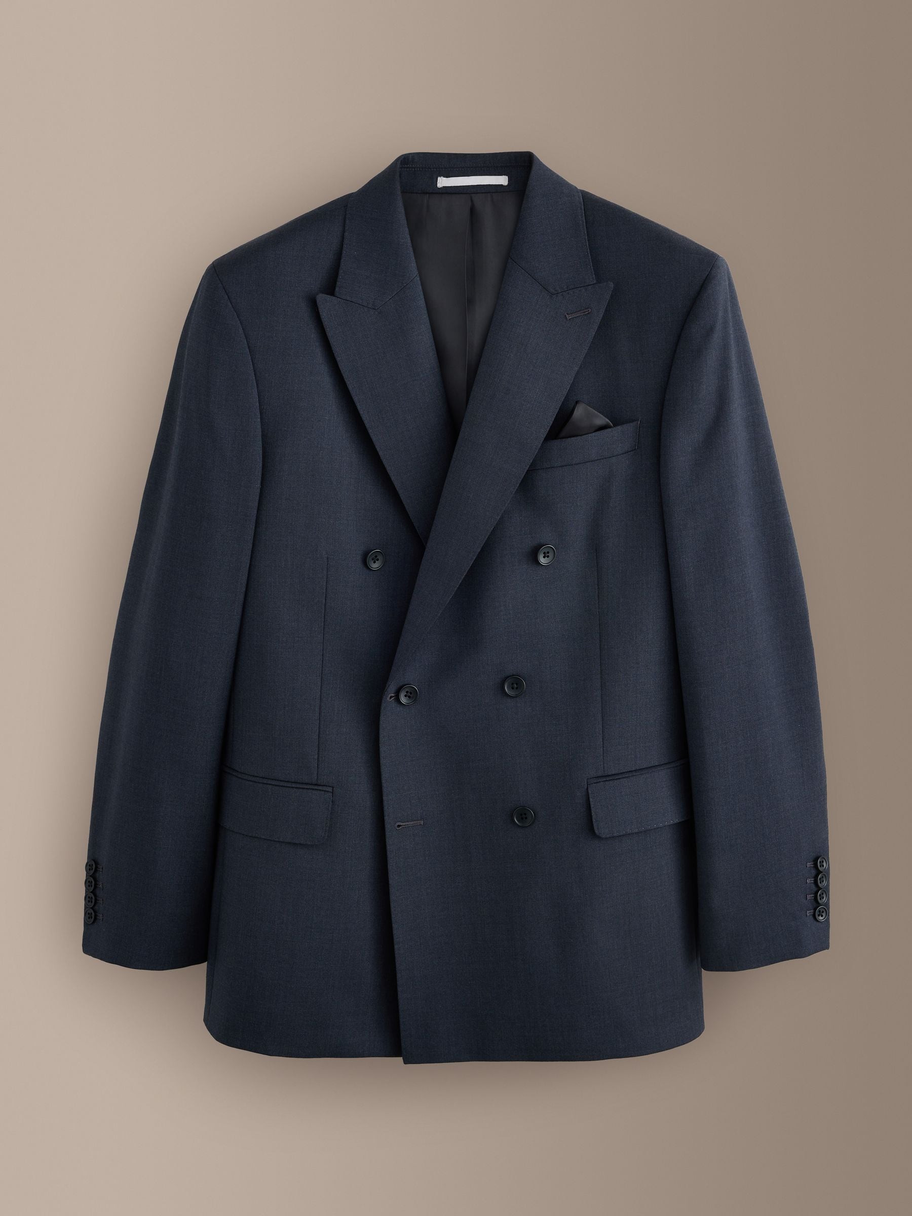 Next Charcoal Grey Signature 100% Wool Double Breasted Tailored Fit Suit Jacket | Next US