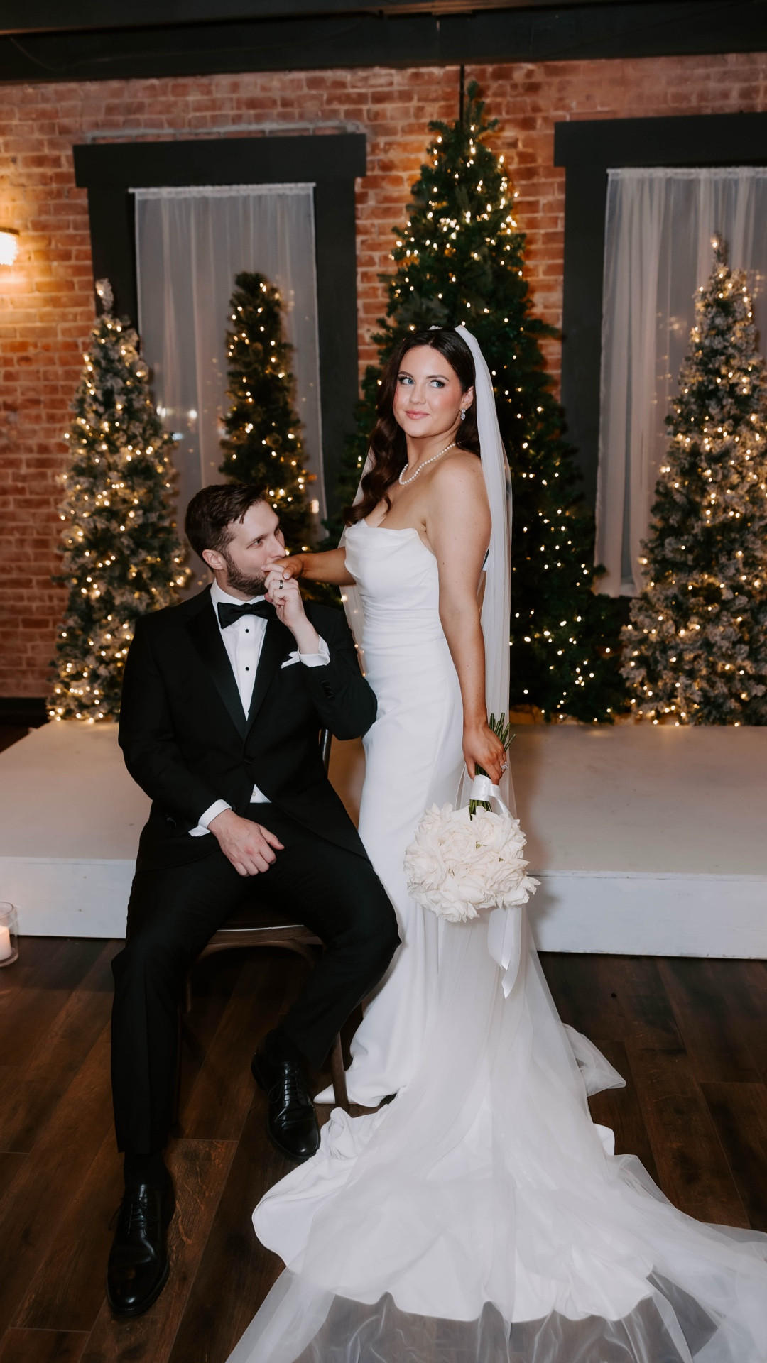 A Christmas ceremony felt like stepping into my own holiday fairytale 🎄✨
The lights, the music, the moment we said “I do” — pure magic.

Before anyone ask, my wonderful parents walked behind me because they insisted on me having my moment. 

Huge love to the team who brought it to life:
Photography: @kaysphotographyyyyy 
Content Creation: @unveiledcontentco 
Bridesmaid Dresses: @birdygrey 
Designer: @all.the.pretty.things.htx 
Perfume: @leddafragrance 
Lips: @sarahapp 
Hair: @stylistandcompany 
Bouquets: @kvitkafa 
Earrings: @darethcolburndesigns 
Officiant: @authenticawakenings 
DJ: @djleon_prestige 
Vocalist: @ashlynnjopearson 
Venue: @the_vault_venue
Day-of-coordinator: @emersoncoevents 
@theknot 

#ChristmasWedding #WeddingCeremony #weddingphotoinspiration #weddingday #unveiledweddingcontentcreator #houstonweddingdesigner #weddinginspo #romanticwedding #burgundywedding candle light, winter wedding, winter decor, cozy candles 

#LTKWedding #LTKHoliday #LTKvlog