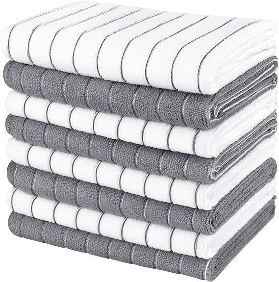 AIDEA Dish Towels-8Pack, 18”x26”, Super Soft and Absorbent, Multi-Purpose Microfiber Kitchen ... | Amazon (US)
