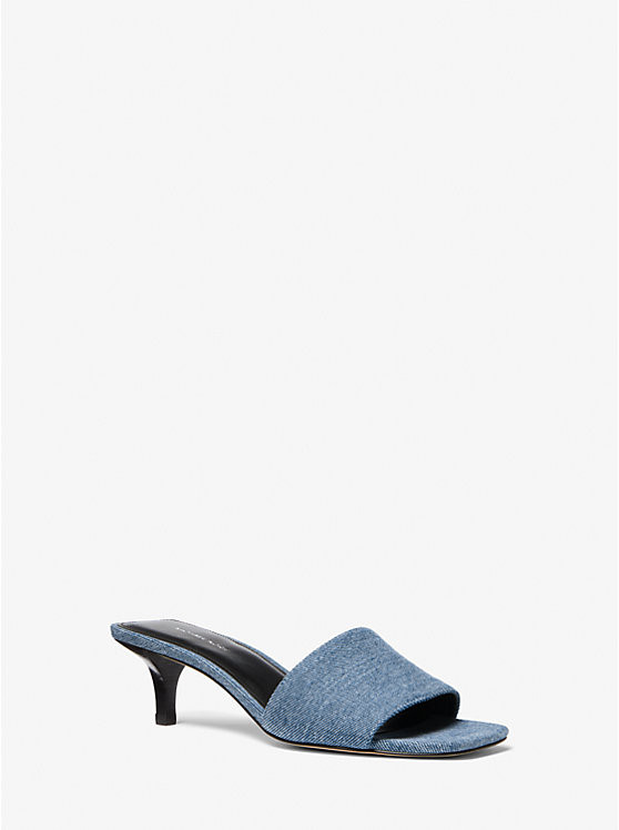 Merriam Denim Kitten Heel Sandal | Michael Kors US