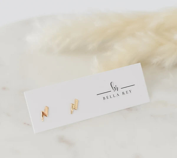 lightening bolt studs 18k | Bella Rey Designs