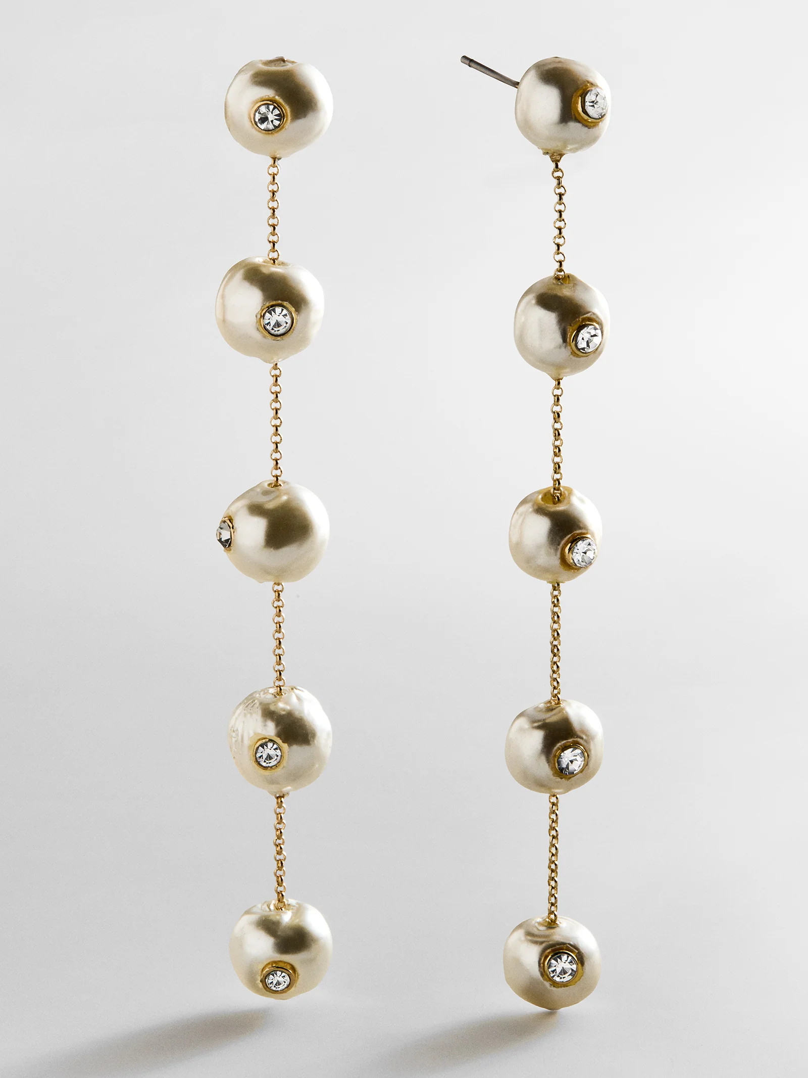 Blair Pearl & Crystal Earrings - Gold/Pearl | BaubleBar