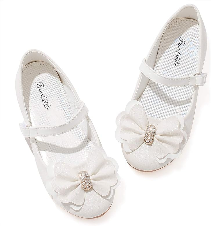 Furdeour Girls Dress Shoes Mary Jane Flower Wedding Party Bridesmaids Shoes Glitter Princess Ball... | Amazon (US)