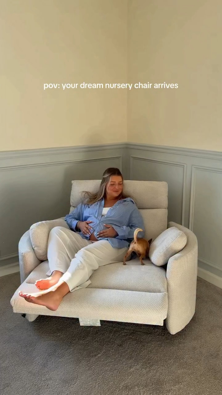 This chair might be my favorite part of the nursery 🤍
It’s cozy enough for two, blends in perfectly with the space, and even has a built-in charger. 
I can already imagine all the quiet, slow moments we’ll spend here 👶🏼🍼🧸

🔗You can shop it through the link in my bio! 
Don’t miss the Amazon Spring Sale starting March 25th-perfect time to grab it ✨

@amazon @amazonhome @flexispot_official 

#nurserydecor #nurseryinspo #momtobe #nurserychair #babyroom