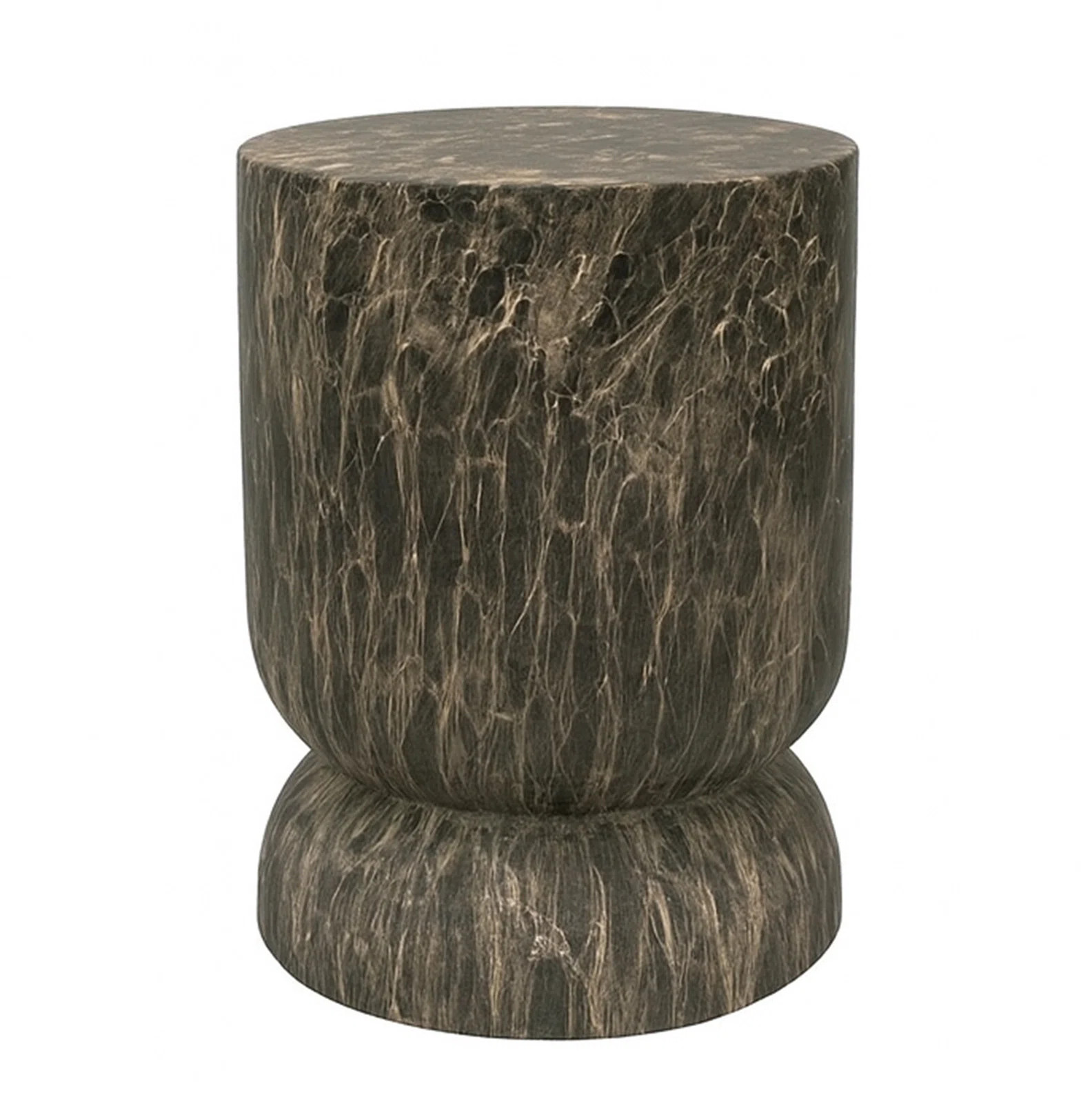 Zofia Composite Round Black Marble Accent Table | Joss & Main