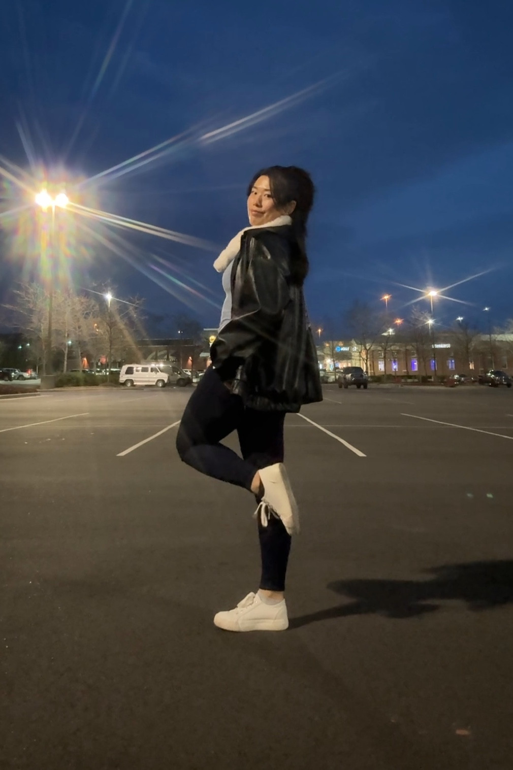 night shopping ootd! Leather jacket, oversized leather coat, jeans, skinny jeans, white sneakers

#LTKVideo #LTKSeasonal #LTKstyletip