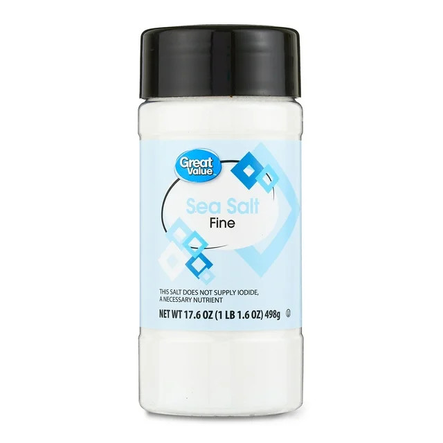Great Value Fine Sea Salt, 17.6 oz | Walmart (US)