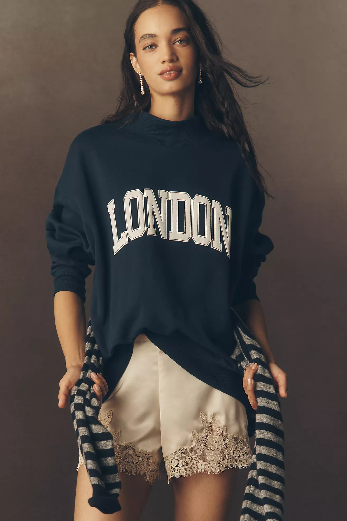 By Anthropologie Mock-Neck City Sweatshirt | Anthropologie (US)
