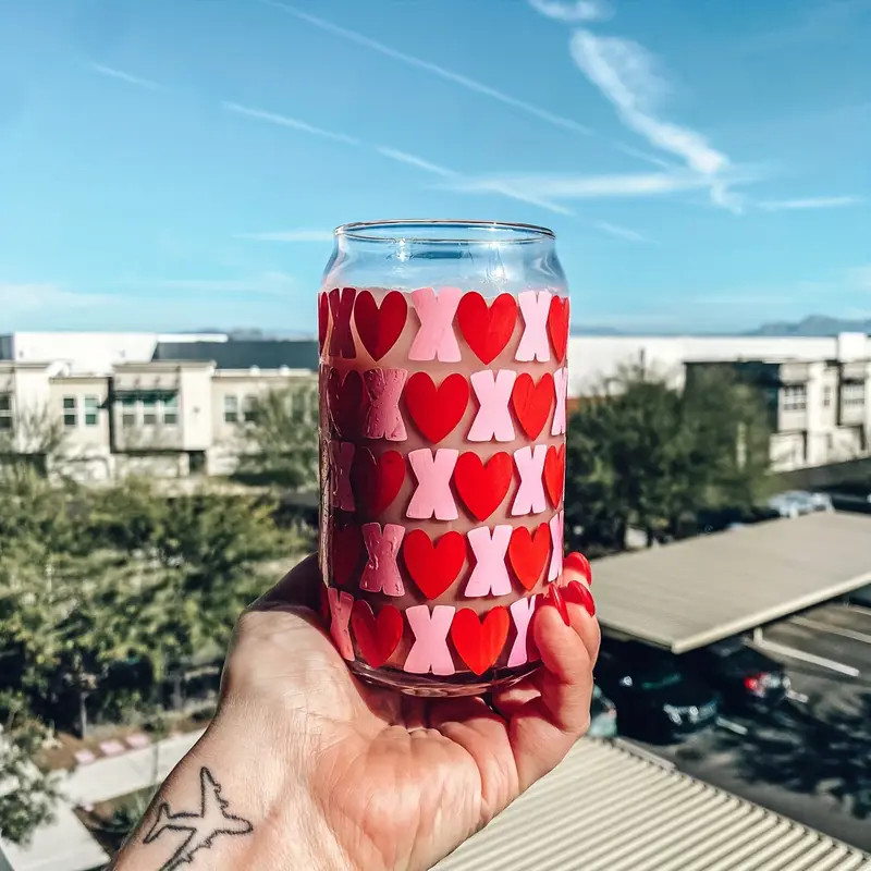Love X Drinking Glass With Lid And Straw Can Shaped - Temu | Temu Affiliate Program