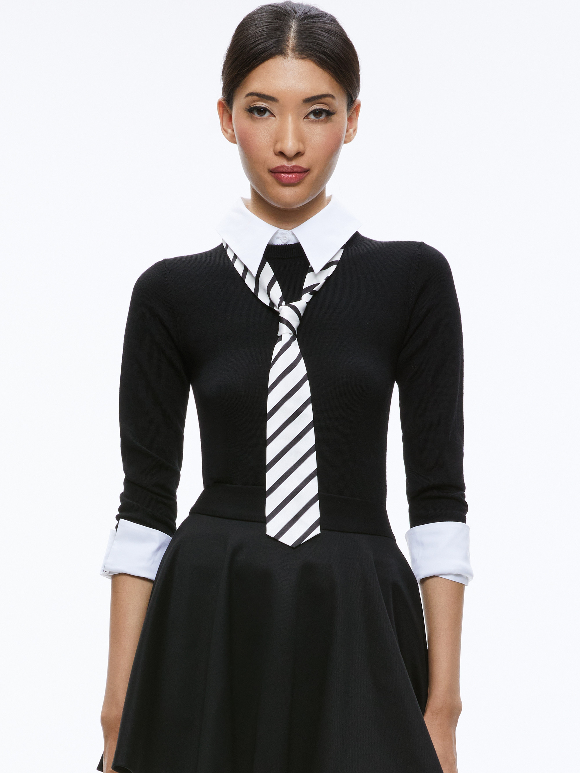 PORLA COLLARED TIE SWEATER | Alice + Olivia