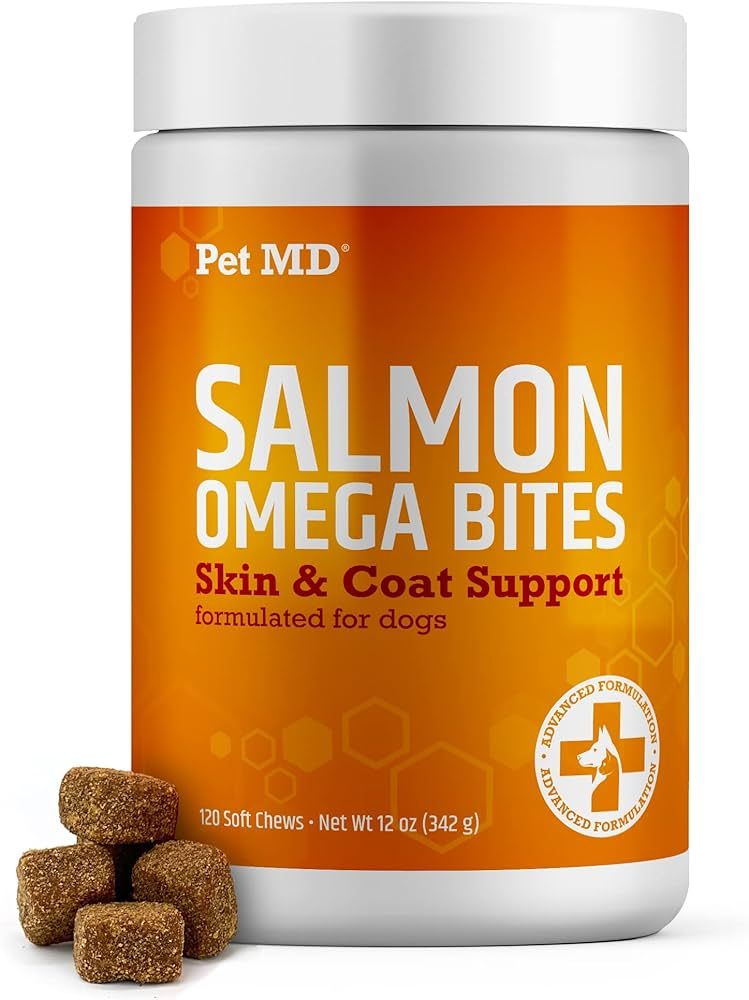 Pet MD Salmon Oil Omega 3 for Dogs - Advanced Allergy & Itch Relief for Dogs - Omega 3 & 6, EPA &... | Amazon (US)