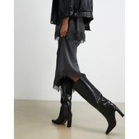River Island Womens Black Chisel Toe High Leg Boots | River Island UK & IE