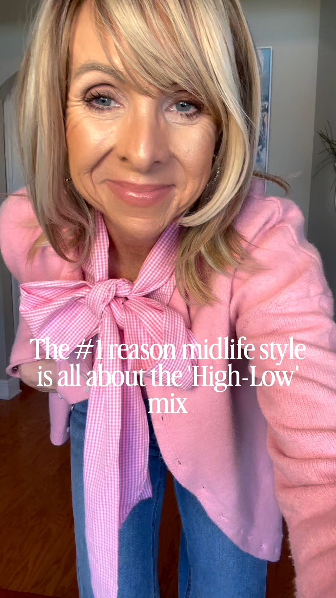 Life is the occasion"—and today, the occasion is PINK! 🥂💖
I am officially obsessed with this fairytale pink bow blouse paired with my favorite wide-leg shadow cuff jeans. 🕊️ It’s that perfect balance of feminine charm and modern, polished denim.
The secret to this look? The High-Low Mix. 🎯 By layering a soft pink cardigan over this dramatic bow, we’re creating a "quiet luxury" vibe that feels intentional and sophisticated for everyday wear.

#midlifestyling #pinkbowblouse #widelegjeans #styleover40 #affordableluxury #highlowmix #LTKover40 #shadowhem #stylingover40

#LTKOver40