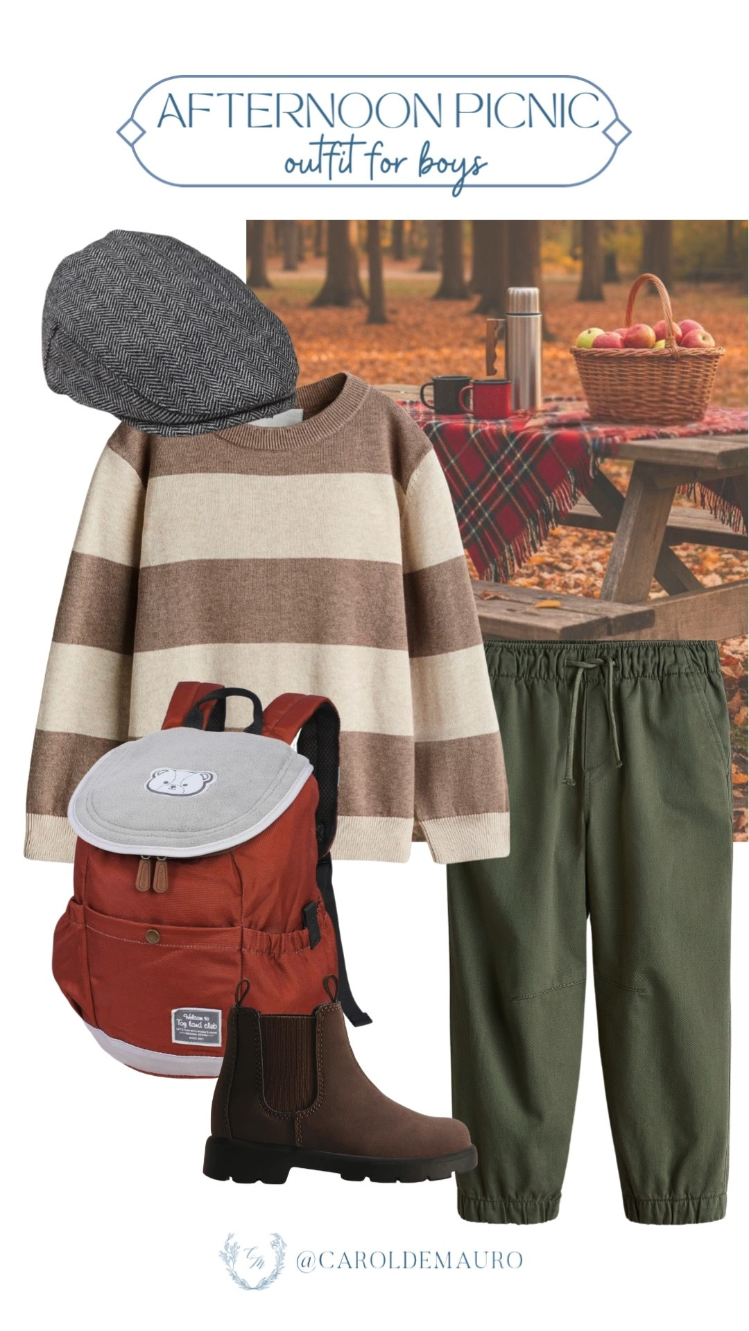 Such a sweet little look for a fall picnic! The striped sweater and newsboy cap make it feel extra charming for an afternoon outdoors.

boys fall outfit, picnic outfit, kids fall fashion, striped sweater, toddler boy style, fall outfit idea, newsboy cap, kids picnic style

#LTKootd #LTKSeasonal #LTKKids