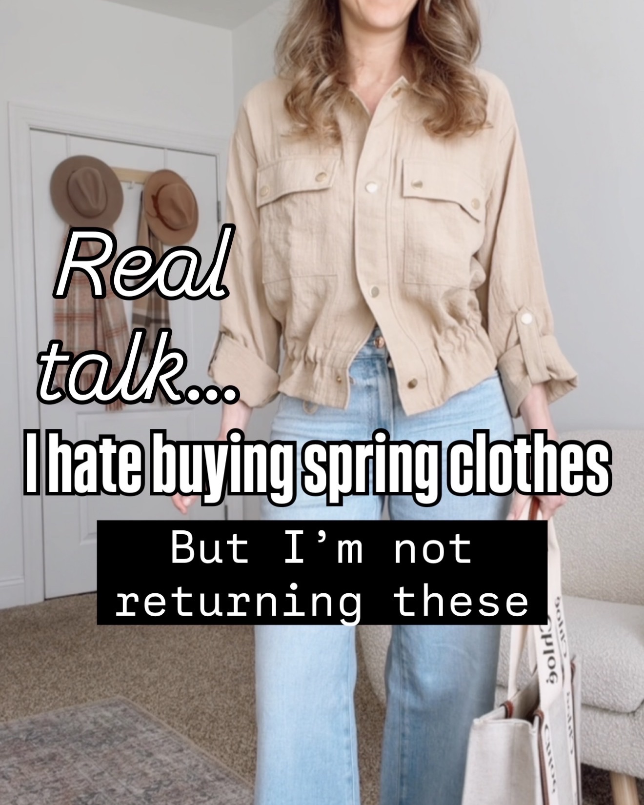 These pieces give me all the versatility I need without the closet chaos I definitely don't.

spring tank top, button front top, neutral knit tank, casual chic outfit, wide leg jeans outfit, spring wardrobe essentials, versatile tops, minimalist style, effortless spring look, casual spring outfit, beige tank top, relaxed fit top, spring fashion finds

#LTKOver40 #LTKSeasonal #LTKMothersDay