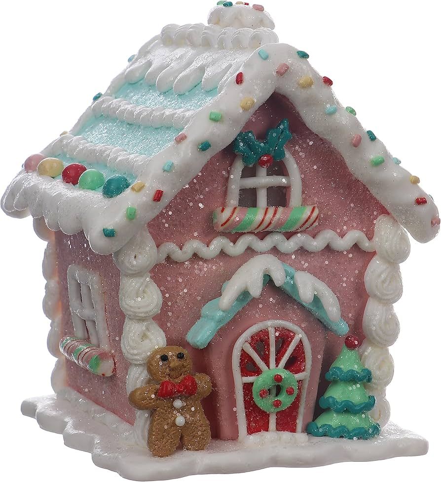 Season 2 Season Christmas Decorations 5.9" LED Gingerbread House Xmas Village Ornaments with Ging... | Amazon (US)