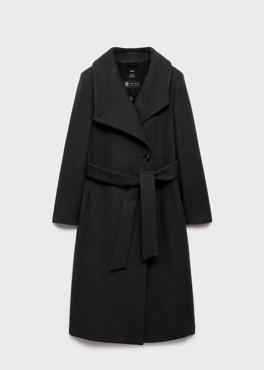 Woollen coat with belt | MANGO (UK)