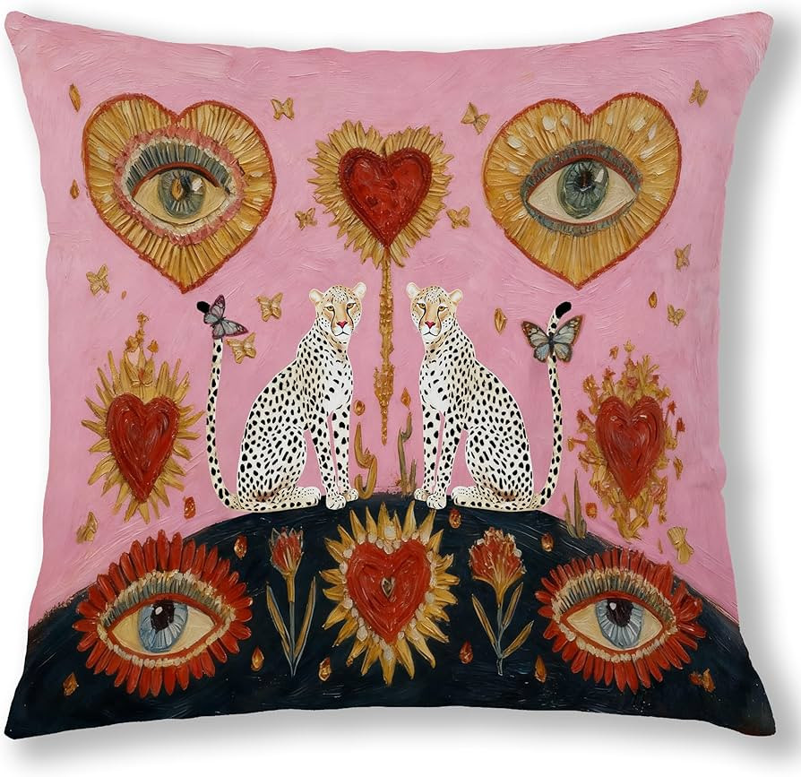 Maximalist Eclectic Leopard Pillow Covers 18x18, Y2k Room Decor Aesthetic, Funky Jungle Cheetah E... | Amazon (US)