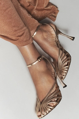 Maeve Cage Peep-Toe Ankle-Strap Heels | Anthropologie (US)