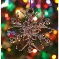 Handmade Clear Glass Snowflake Ornament ~ Round Ball Tip Design | Etsy (US)