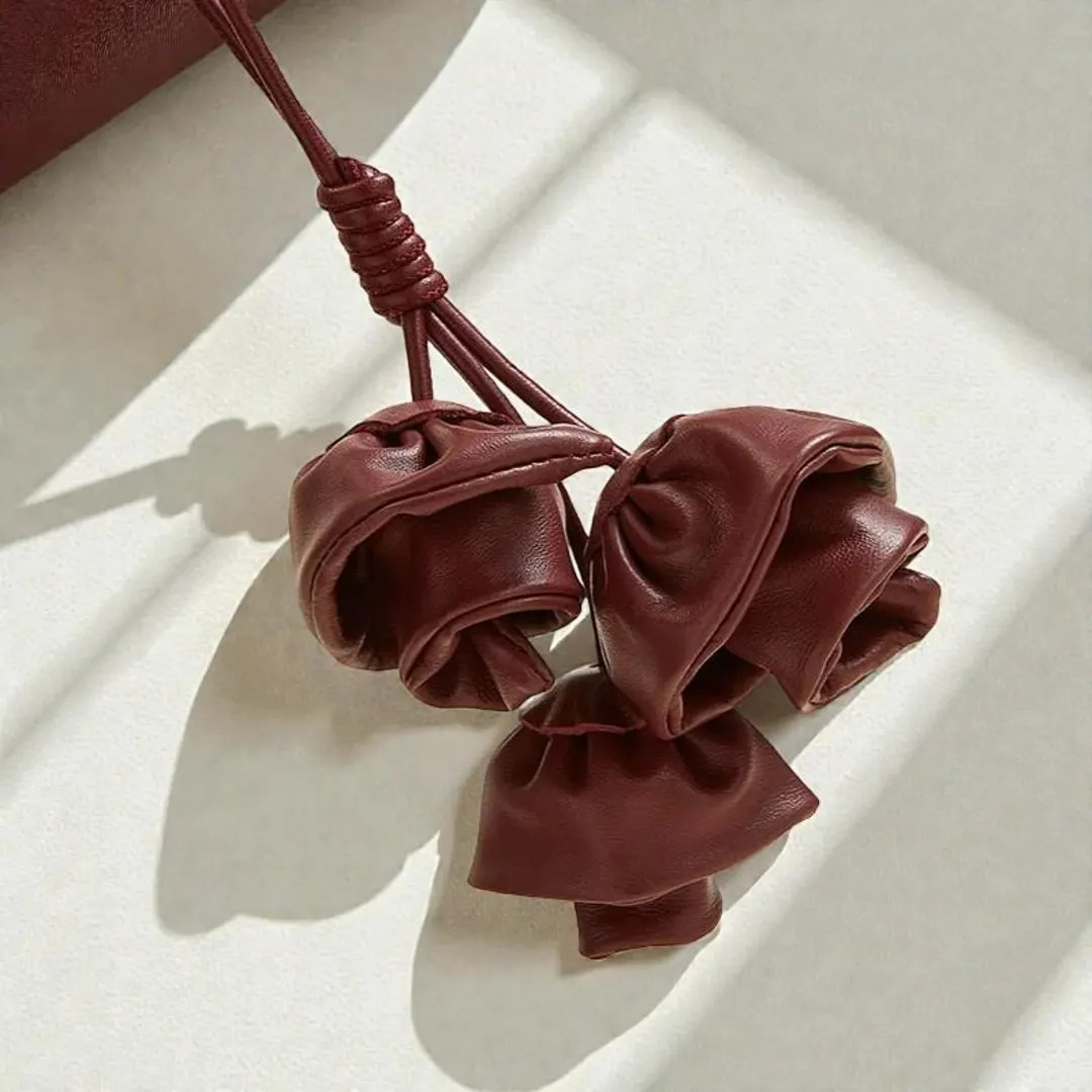 Floral Bag Charm: Rose Design Leather Accessory for Handbags | Etsy (US)