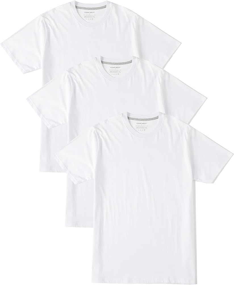 Comfneat Men's 3-Pack Lightweight T-Shirts Cotton Crew Neck Regular Fit Solid Tee | Amazon (US)
