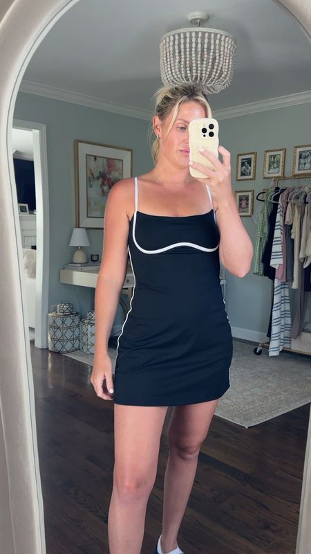 Tennis dress dupe for the Alo yoga airbrush streamlined active dress! This one is Amazon for $39 compared to the $128 version! They're the same and run tts! I'm wearing a small 

#LTKFindsUnder50 #LTKFitness #LTKActive