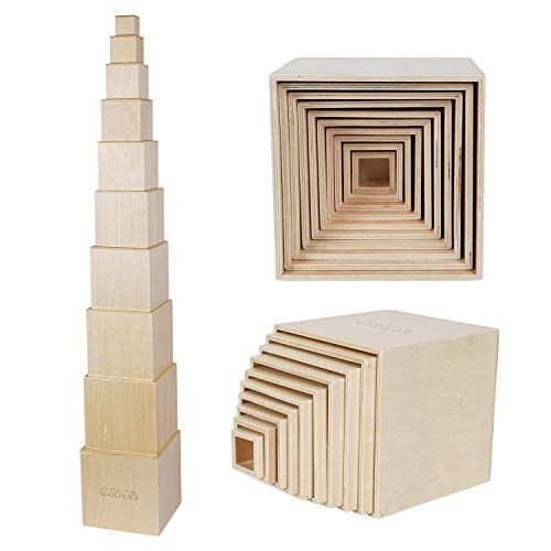 TOWO Wooden Stacking Boxes-Nesting and Sorting Cups Blocks for Toddlers-Stacking Cubes Educationa... | Amazon (US)
