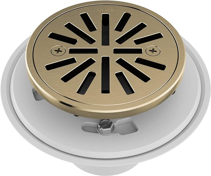 Delta Faucet 4 Inch Tile-In Round Shower Floor Drain Gold, Shower Drain Kit, Round Shower Drain, ... | Amazon (US)