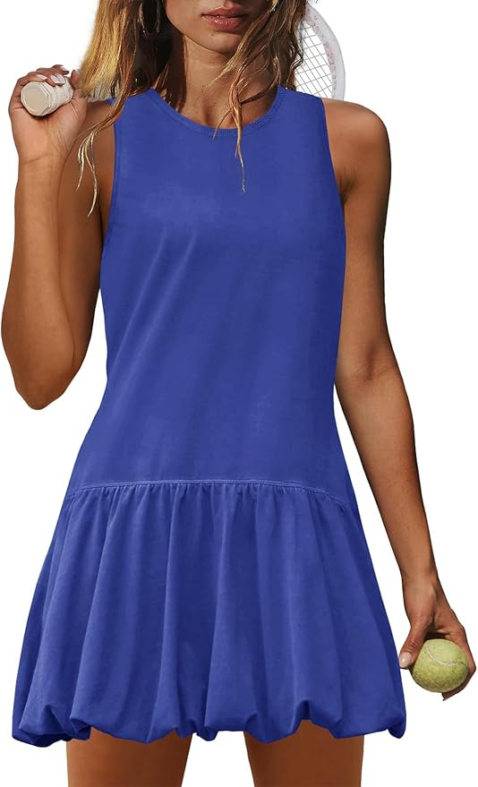 Nirovien Womens Tennis Dress Workout Athletic Dresses with Shorts Bubble Golf Outfits with Pocket... | Amazon (US)