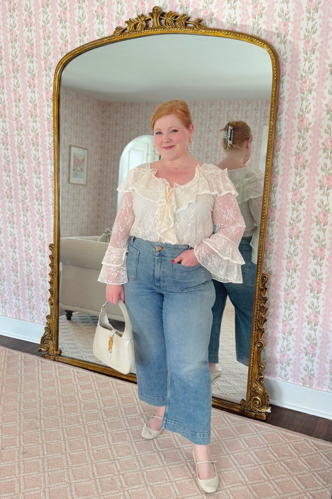 Spell lace top size XL
Anthropologie Colette Jeans size 32
Dolce Vita Mary Jane Flats
Gucci Jackie Bag

#LTKPlusSize #LTKootd #LTKMidsize