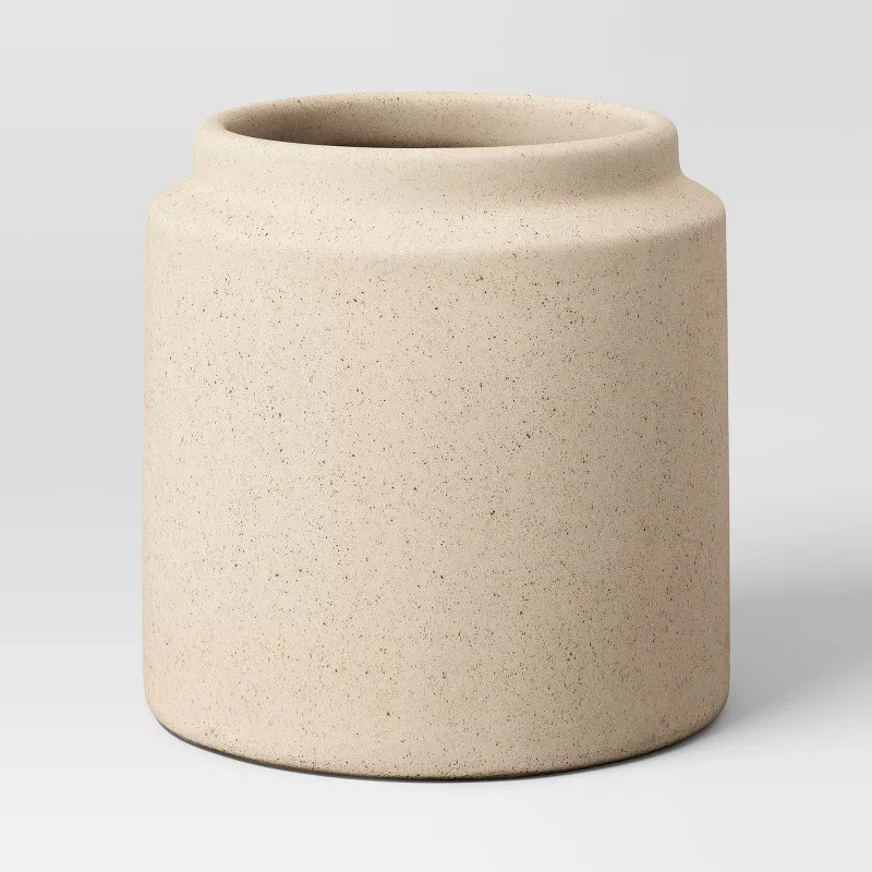 Cylinder Textured Indoor/Outdoor Planter Gray/Tan Sand - Threshold™ | Target