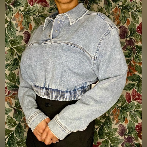 NWT Vanilla Star Long Sleeve Denim Crop Sweater | Poshmark