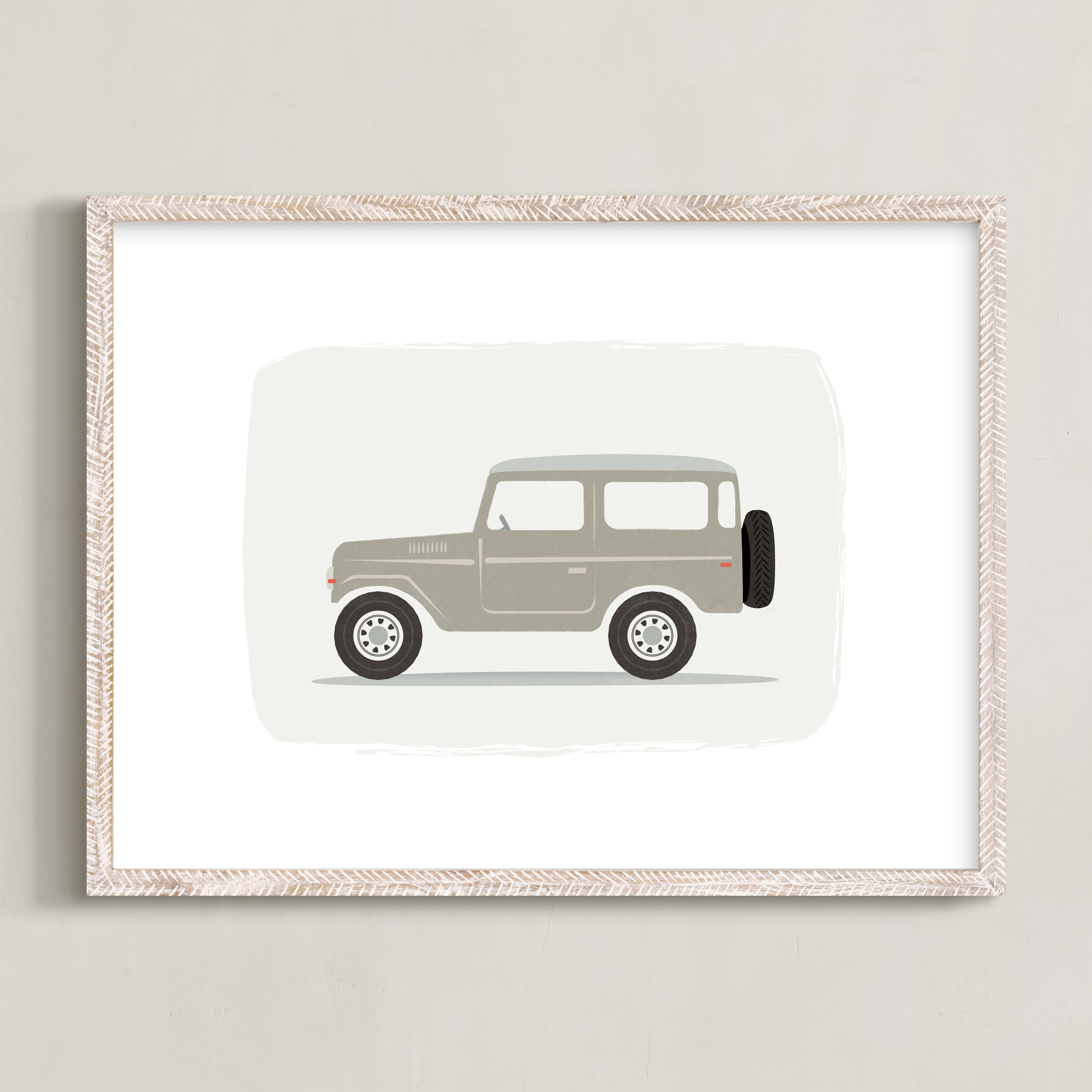 "Vintage Land Cruiser" - Kids Open Edition Non-custom Art Print by Karidy Walker. | Minted