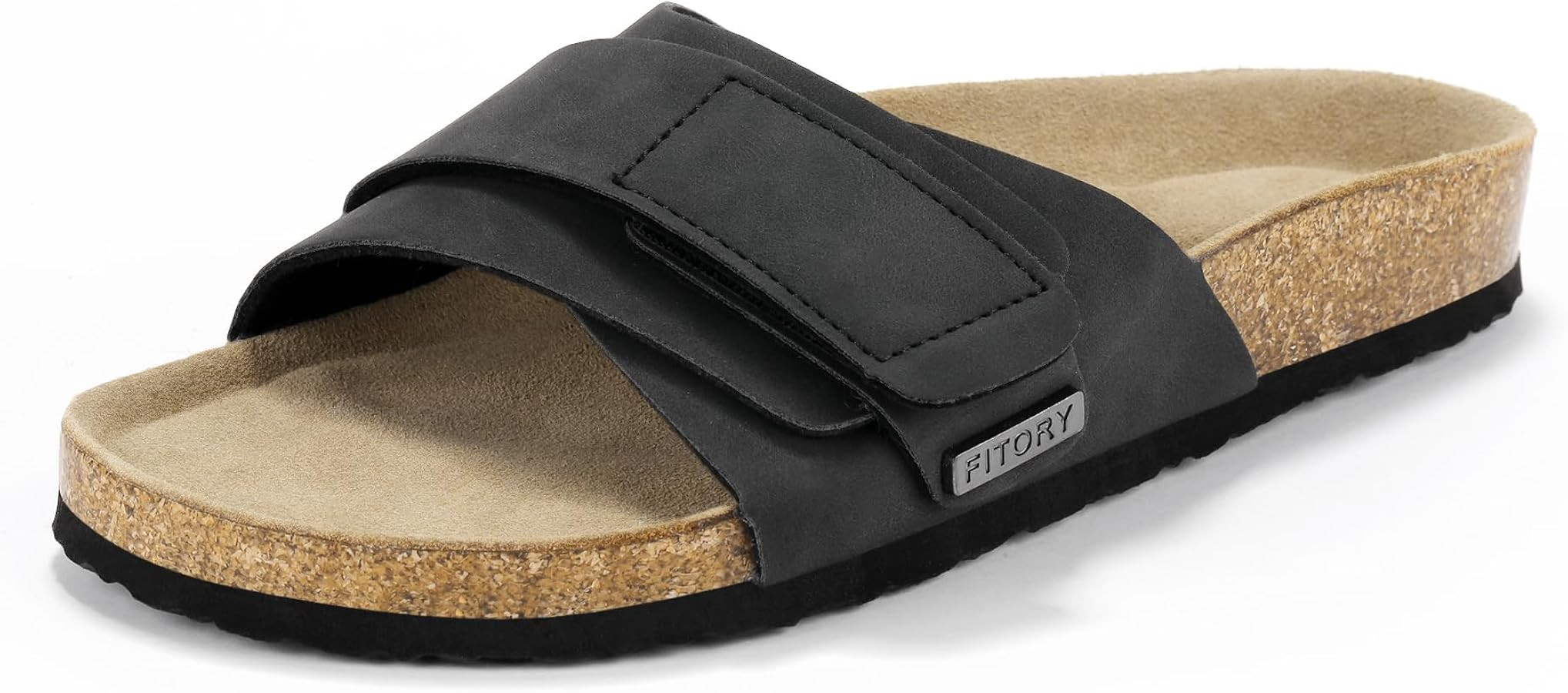 FITORY Womens Flat Sandals with Adjustable Straps Open Toe Slides Size 6-11 | Amazon (US)